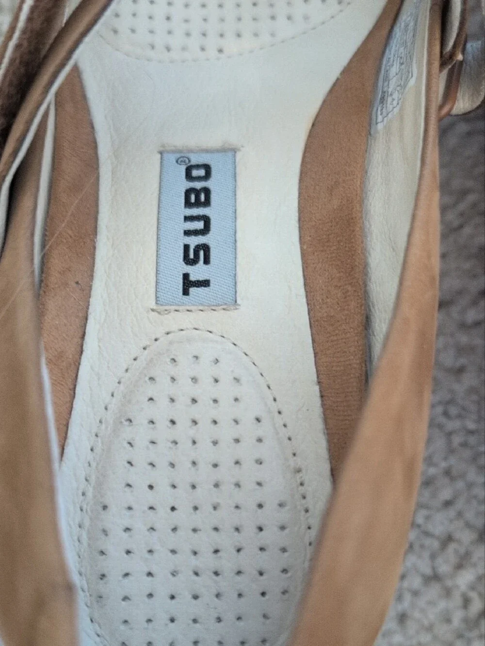 Tsubo Tan Crossover Strap Platform Mary Janes